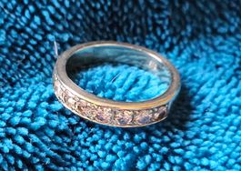 585er Goldring mit 7 Diamanten 0.01 ct * 14 Karat * Gr. 55