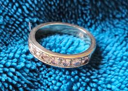 Goldring mit 7 ECHTEN Diamanten 0.01 ct * 14 Karat * Gr. 55