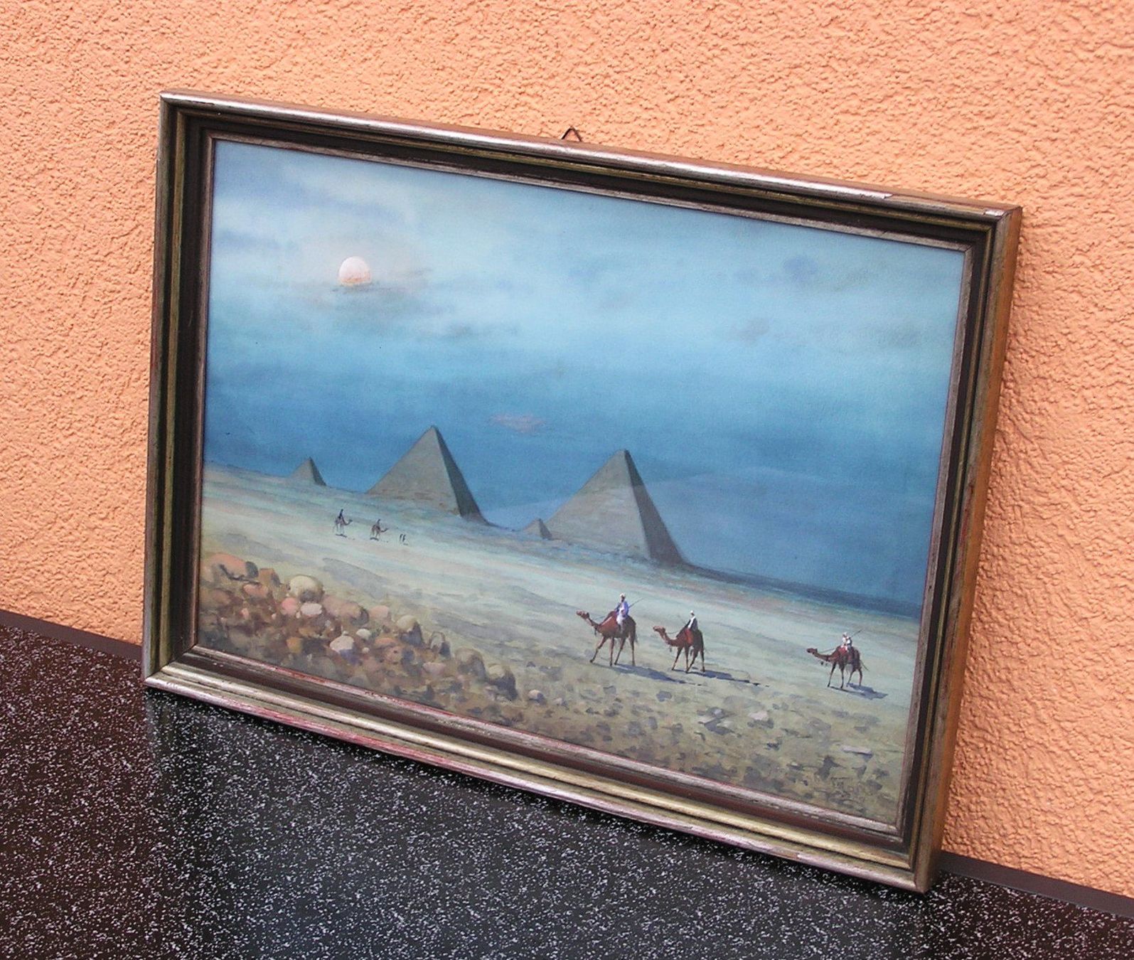 Dipinti: ORIENTALIST E. MARCHETTINI AQUARELL PYRAMIDEN KAMELREITER – Usato da Grenchen venduto da Antique-hunter 8