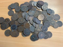 Lot 1 Pfennig Münzen ca. 1871-1890