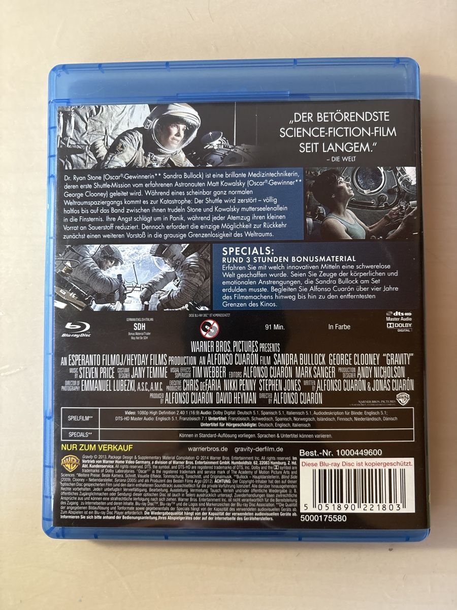 Tutti i DVDs: Gravity Blu-ray – Nuovo (secondo la descrizione) da Ruswil venduto da Slivio_ 1