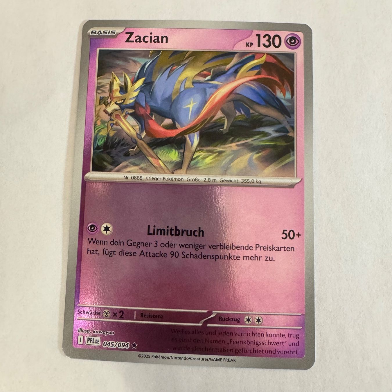 Pokémon Carte collezionabili: Pokémon PFL - Zacian - 45 / 94 - DE – Nuovo (secondo la descrizione) da Staad SG venduto da miaCards