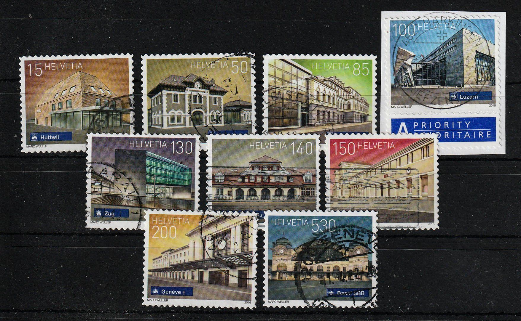 Alle Briefmarken: 2016-2017 Schweizer Bahnhöfe – Gebraucht aus Arlesheim von gaugi43