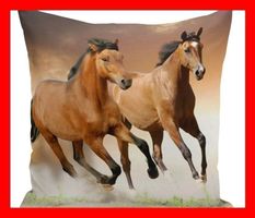 Kissenbezug Horse Pferd Ross Braun Brun Sofa Couch Zimmer