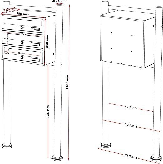 Altro per la casa: WilTec 3er Briefkastenanlage – Nuovo e nell'imballaggio originale da Andwil TG venduto da Vr-shopswiss 2