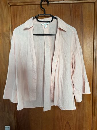 H&M Leinenbluse, Damen, rosa, Gr. XS, neuwertig