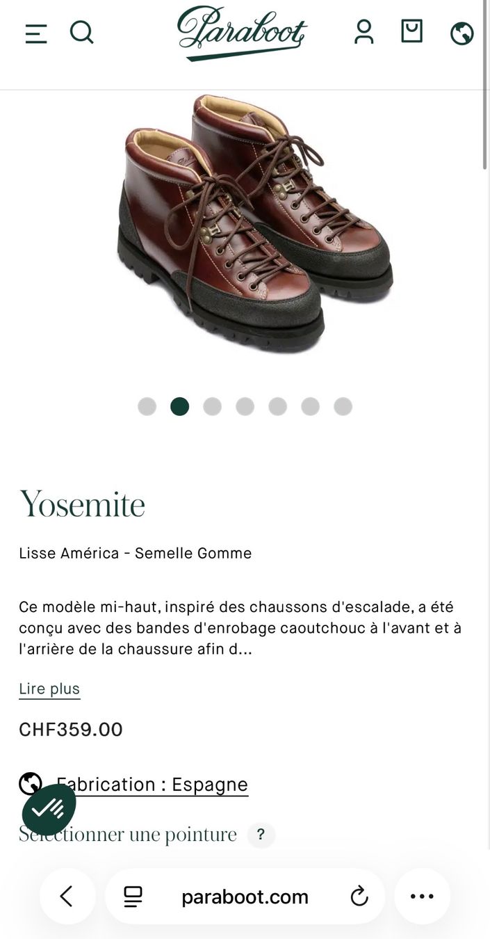 Paraboot Scarpe da uomo: Paraboot Yosemite New – Nuovo e nell'imballaggio originale da Hergiswil NW venduto da irinagraf 7
