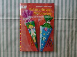 Katzen, Herzen, Schultüten für Mädchen & Bastelbogen - B245