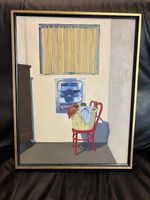Modernes Gemälde auf Leinwand – Interieur mit Waschmaschine
