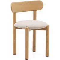 Kave Home Stuhl Nebai Chenille beige Eichenholz natur