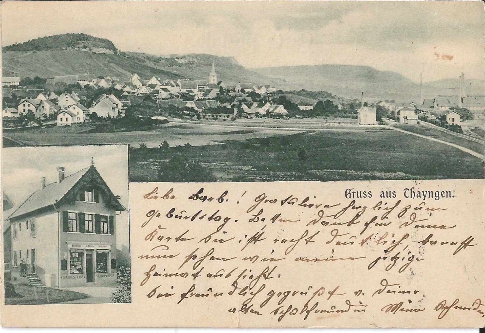 Cartoline postali: Karte Thayngen 1903 – Usato da Zürich venduto da Philacat11