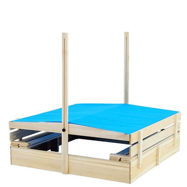 Sabbiera per bambini: Sandkasten120x120x120cm mit Sitzbänken – Nuovo e nell'imballaggio originale da Winterthur venduto da aredo 4