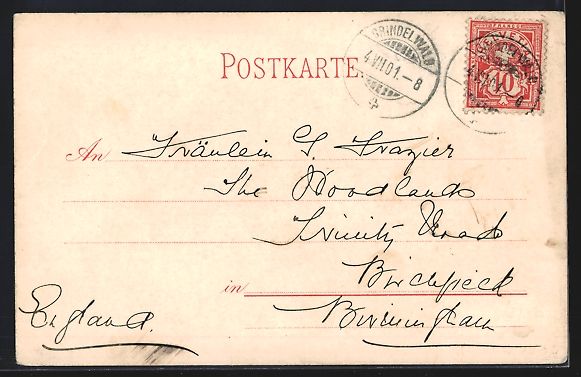 Cartoline postali: Litho Grindelwald, Hotel Baer im Schnee – Usato da Berlin venduto da bartko-reher 1