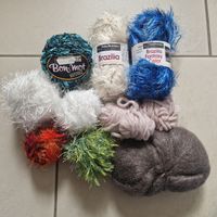 Diverse Farben Glitzerwolle Wolle teils neu