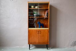 Bibliothèque vitrine design années 60 teck