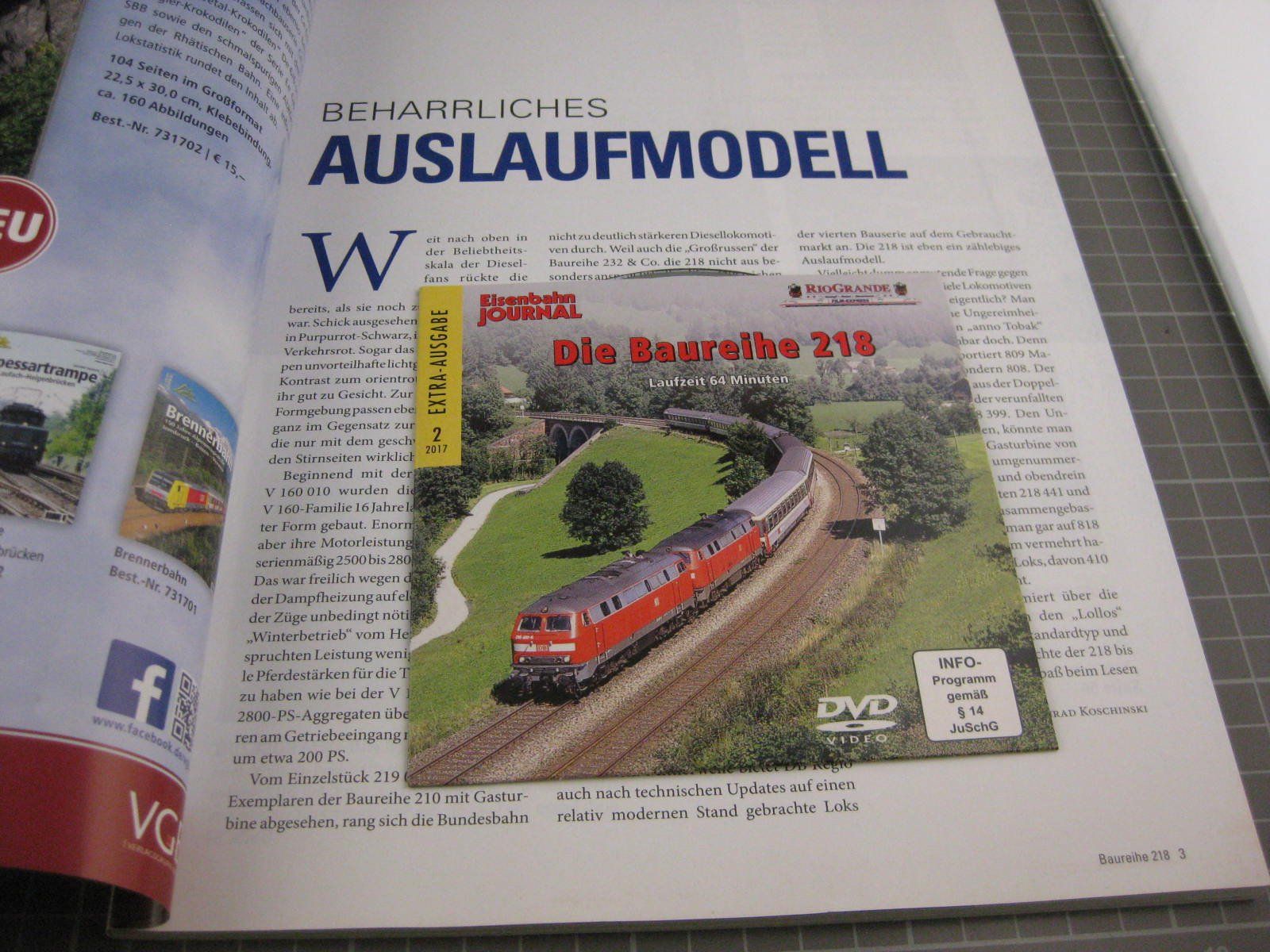 Bücher: Heft: Baureihe 218, Eisenbahn Journal Extra 2/2017, Format c – Gebraucht aus Malters von Marosko 1