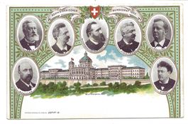 Schweizerischer Bundesrat um 1900 - Bundespalast Bern  Litho