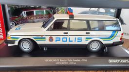 Volvo 240 GL Break Polis Sweden 1986 1:18 Minichamps
