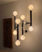 Mid-Century Designklassiker Wandleuchte 6-flammig Chrom