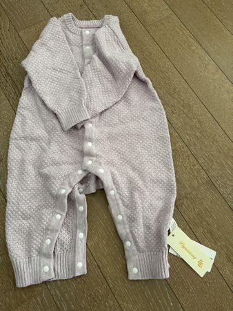 Papagino Baby Knit Romper, Size 90, Lilac, Brand New!