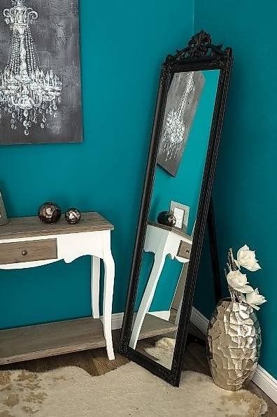 Specchi: Barocker Standspiegel mit Ornamenten "Xarpul", schwarz – Nuovo e nell'imballaggio originale da Flawil venduto da vivalacasa 3