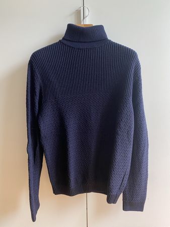 Pullover Daniele Fiesoli Rollkragen dunkelblau Grösse L gebr