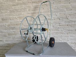 Schlauchwagen Metall verzinkt 80 m-3/4" Gartenschlauch