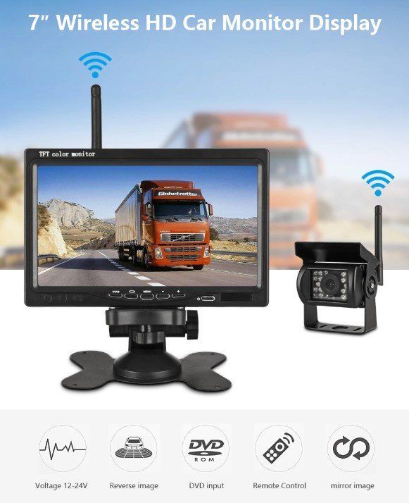 Caméra de Recul Voiture 7 Pouces TFT LCD Moniteur Système d'aide au