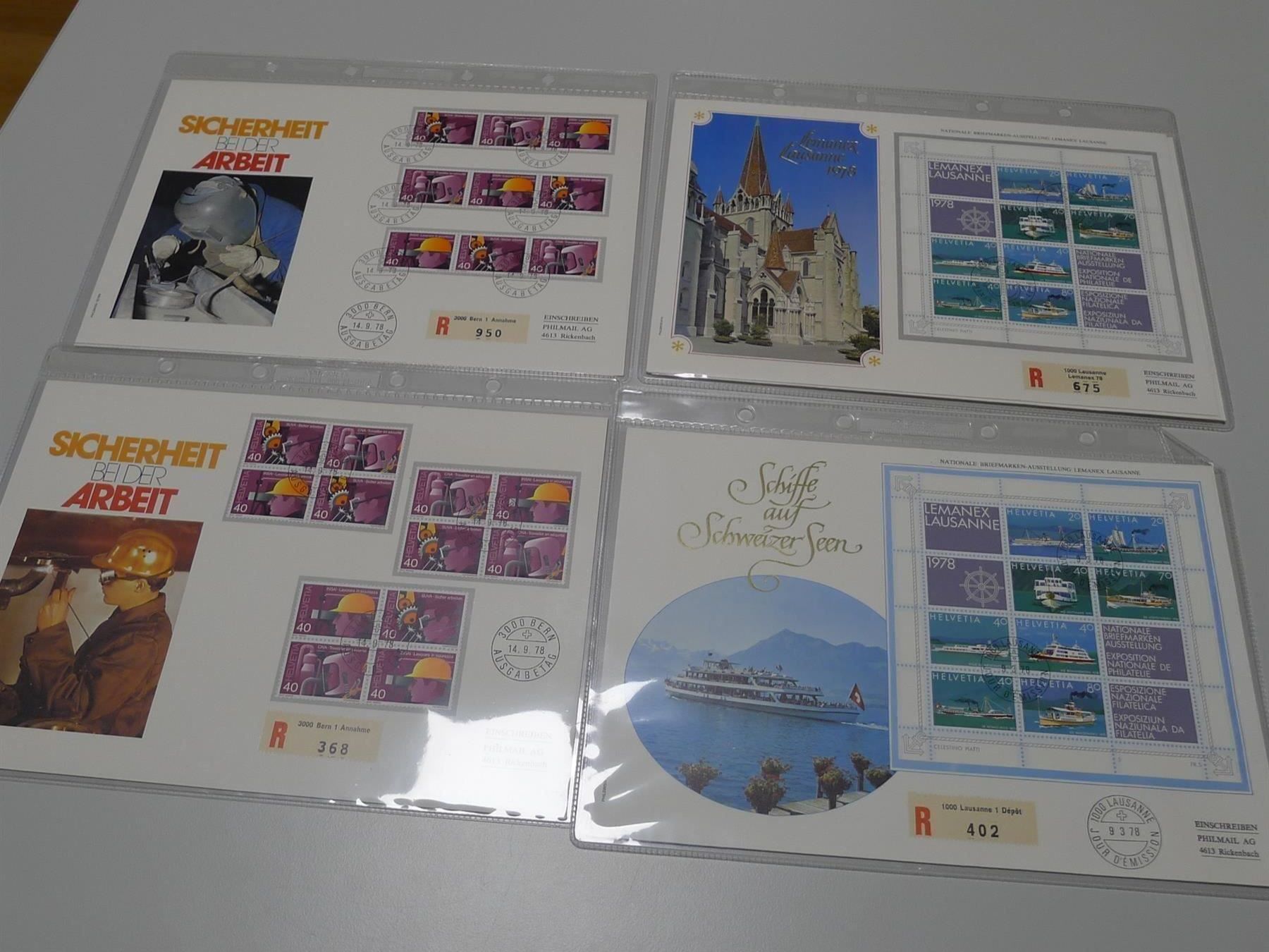 Alle Briefmarken: 1978: 4 Briefe Luxus, mit Blocks, günstig ! – Gebraucht aus Sursee von Luzernerraute