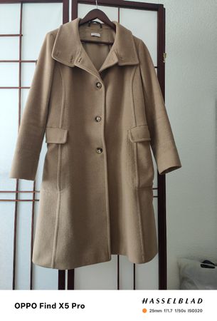 Edler Max Mara Mantel, beige Angora Schurwolle