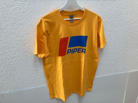 Piper Flieger T-Shirt mit Logo Aviatik, Grösse (L) gelb NEU