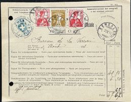 1911 Schweiz Telefon-Verwaltung Gebührenbeleg EMSALEN