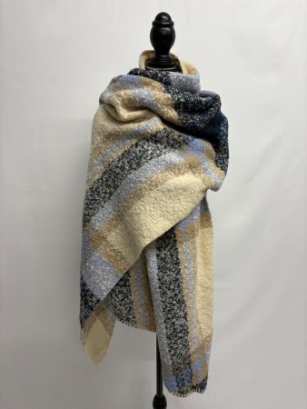 Warmer Pieces Schal/Überwurf beige blau