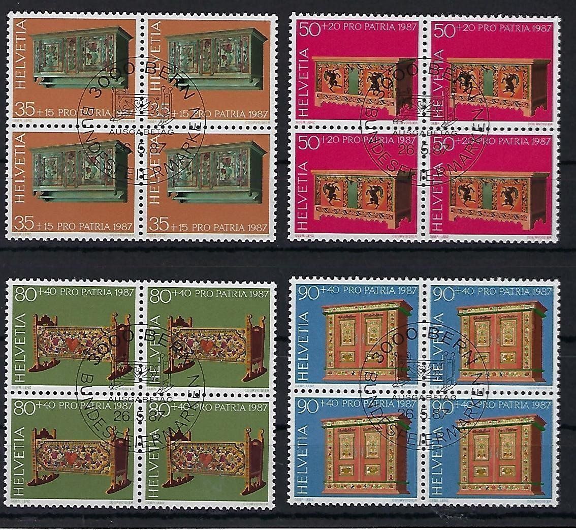 Tutti i francobolli: 1987 Pro Patria Viererblocks ET.  9848 – Usato da Lunden venduto da Animus999
