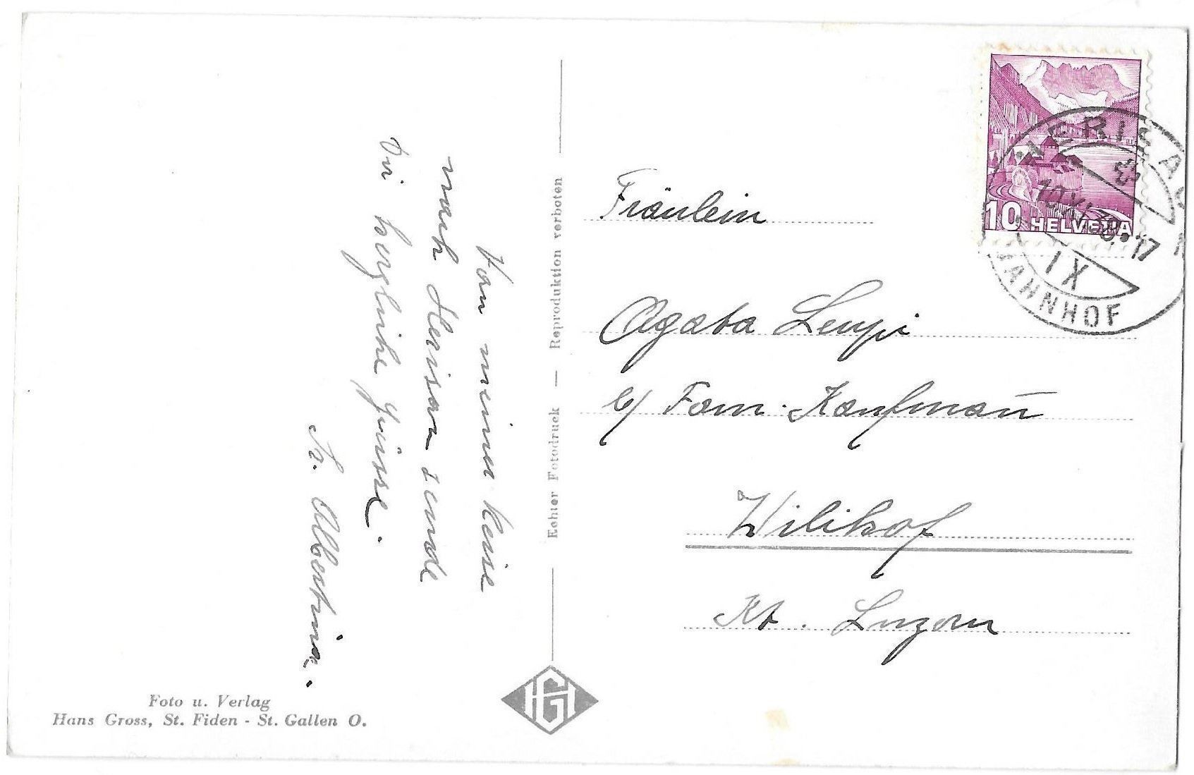 Cartoline postali: Herisau mit Alpstein – Usato da Olten venduto da clotaldi 1