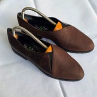 PASITO Herren Schuhe Braun Vintage Leder Slip On EU 40