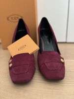 Original TOD’S Pumps Wildleder Bordeaux / Weinrot Gr. 39,5