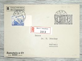 TR82 Enveloppe + Timbre Suisse 1943