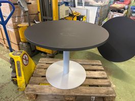 Robuster runder Tisch, Sitzungstisch in anthrazit 100cm