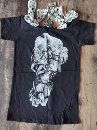 Toofast Shirt Girl Tattoo Lady Zombie Bones *NEU* S