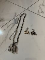 Elefanten Kette Ohringe collier boucles d’oreilles éléphants