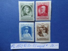 FL 1929 Nr. 80-83 ungestempelt *