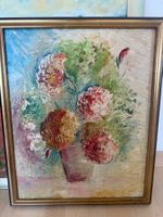 Ölgemälde Blumenstrauss im Topf, signiert 🎨 55x45cm