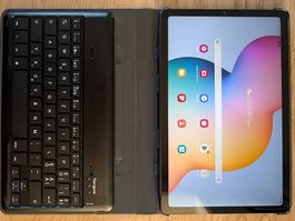 Tablette Galaxy S6 avec clavier et étui, comme neuve 