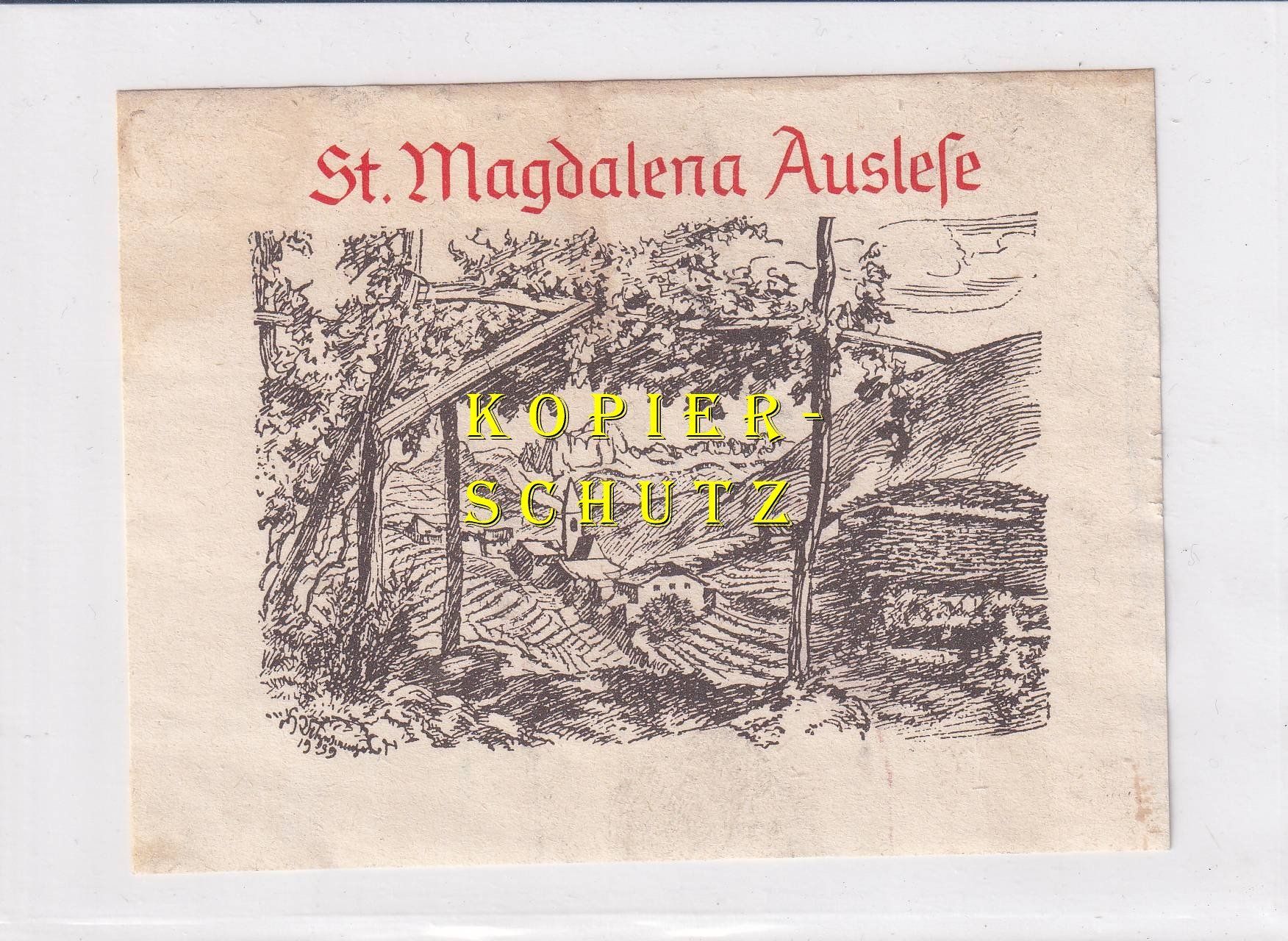 Papiere: Etikette - St. Magdalena Auslese /bd – Gebraucht aus Hombrechtikon von Rudolf07