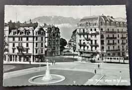 Vevey, place de la Gare/ Tram, ca. 1950