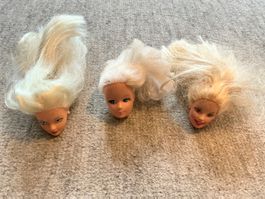 Barbie Puppenköpfe blond , 3 Stück ,gebrauchter Zustand