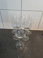 6 elegante krumme JP Chennet Weingläser, geschwungener Stiel