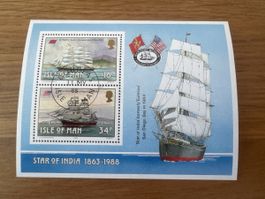 Isle of Man 1988 – STAR OF INDIA – Historischer Schiffsblock