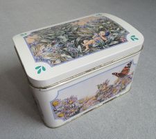 Blechdose - mit Motiv Blumenkinder und Schmetterlingen
